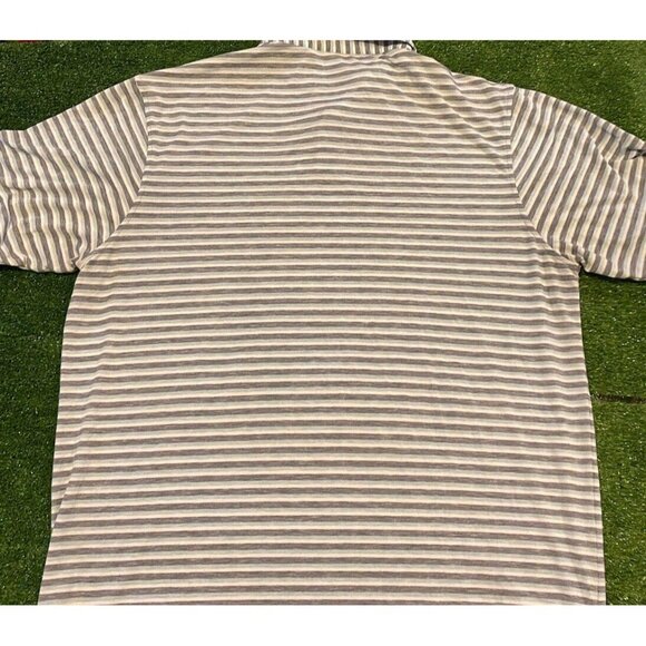 Peter Millar shirt mens large gray white golf polo short sleeve thin lyocell 6 - Picture 7 of 10